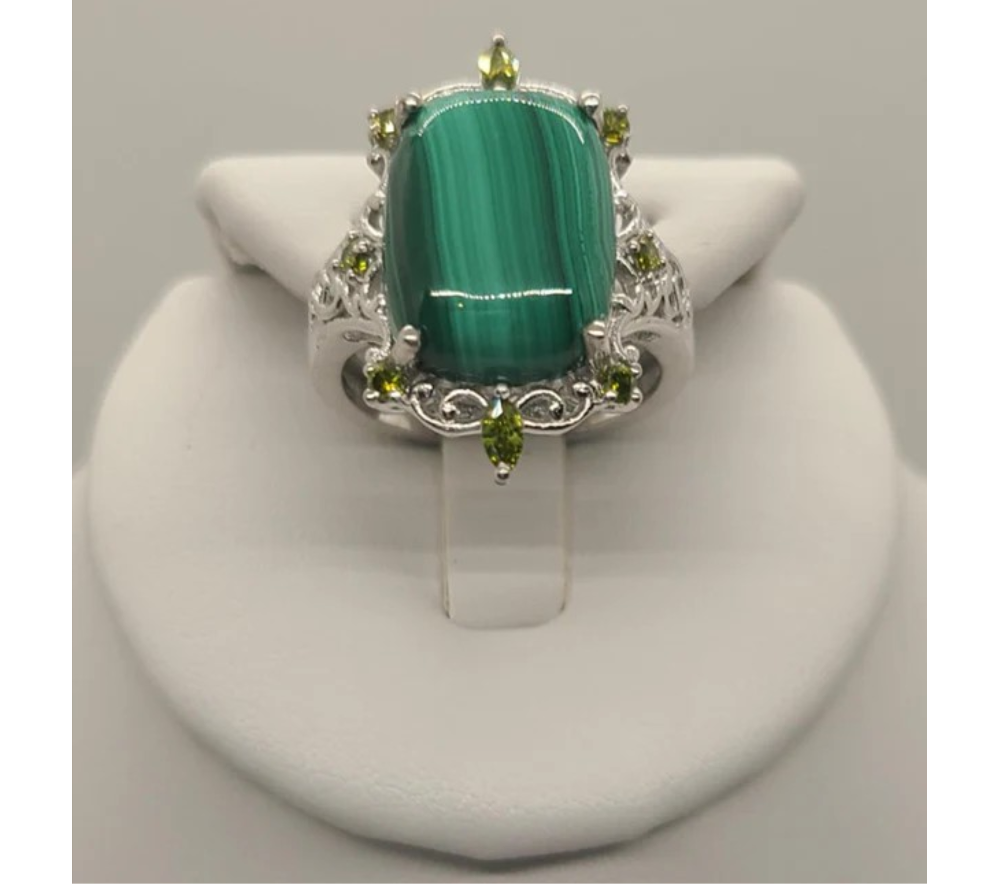5003 Malachite and Peridot Ring