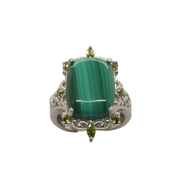 5003 Malachite and Peridot Ring