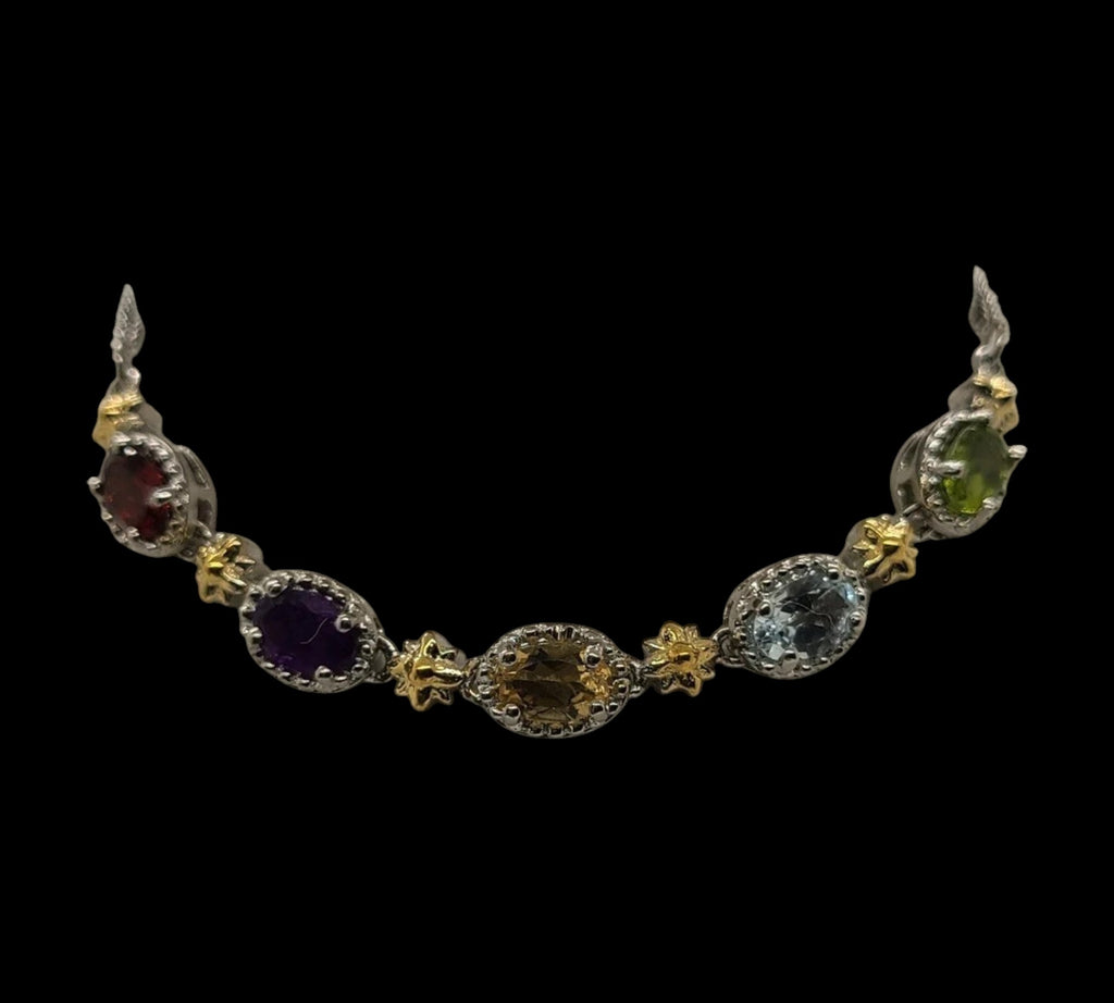 5005 Multi Gem 5 Station Bolo Bracelet