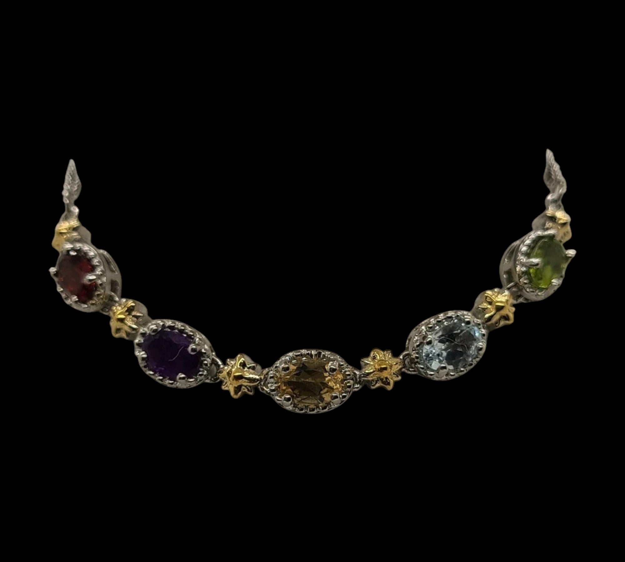 5005 Multi Gem 5 Station Bolo Bracelet