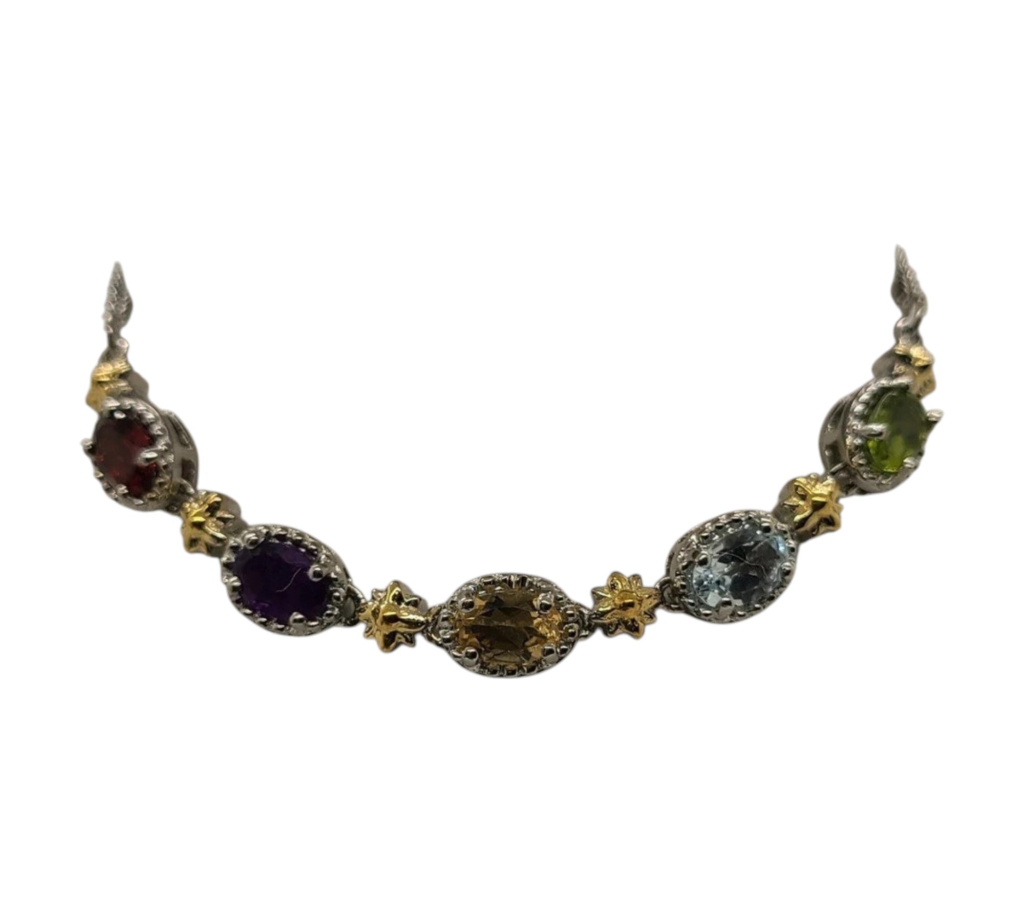 5005 Multi Gem 5 Station Bolo Bracelet
