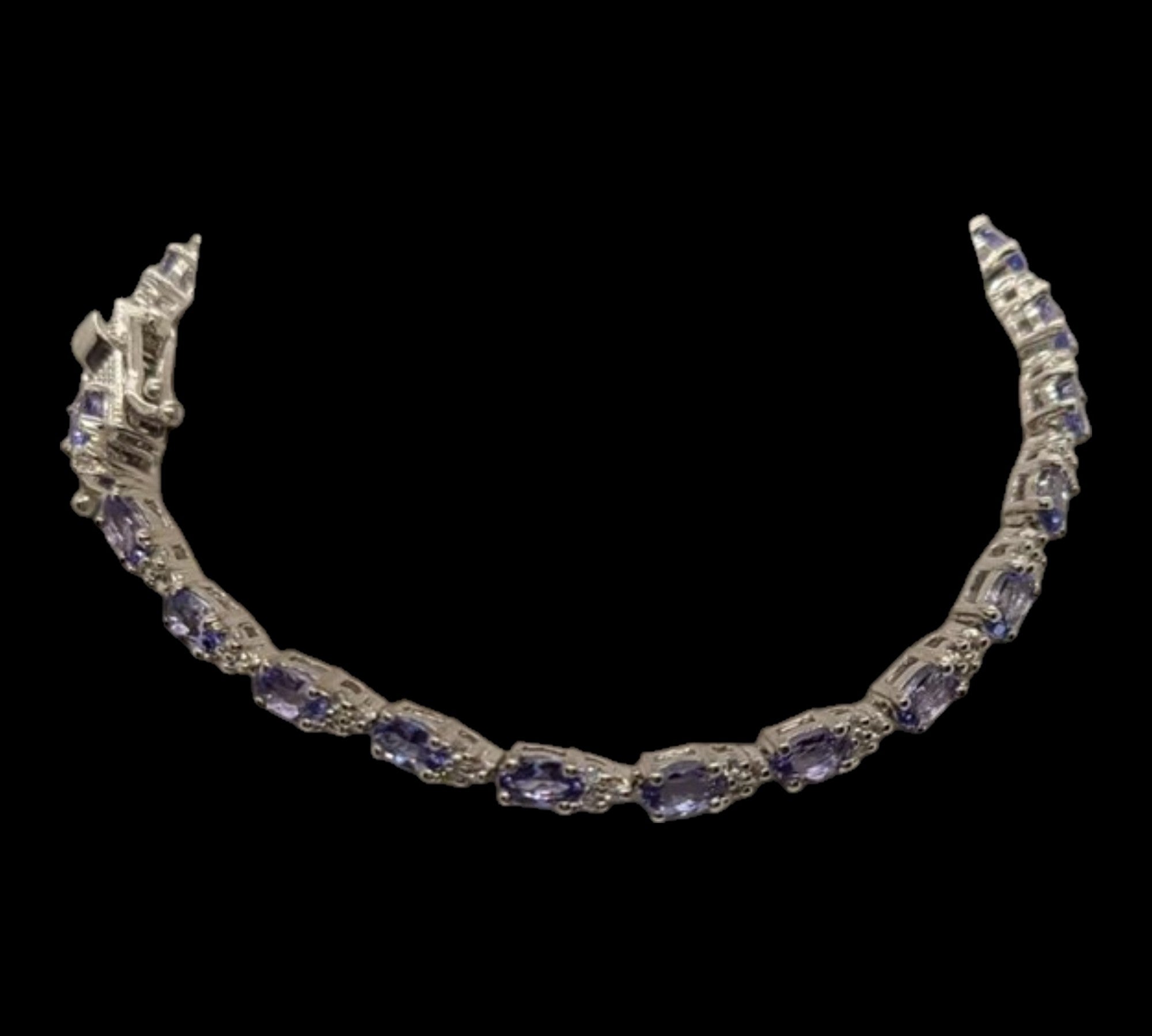 5008 Tanzanite and White Zircon 7.5" Bracelet