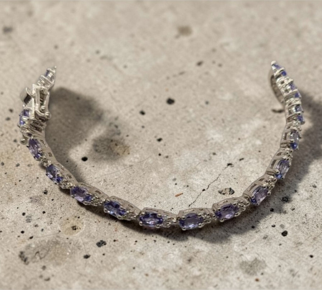 5008 Tanzanite and White Zircon 7.5" Bracelet