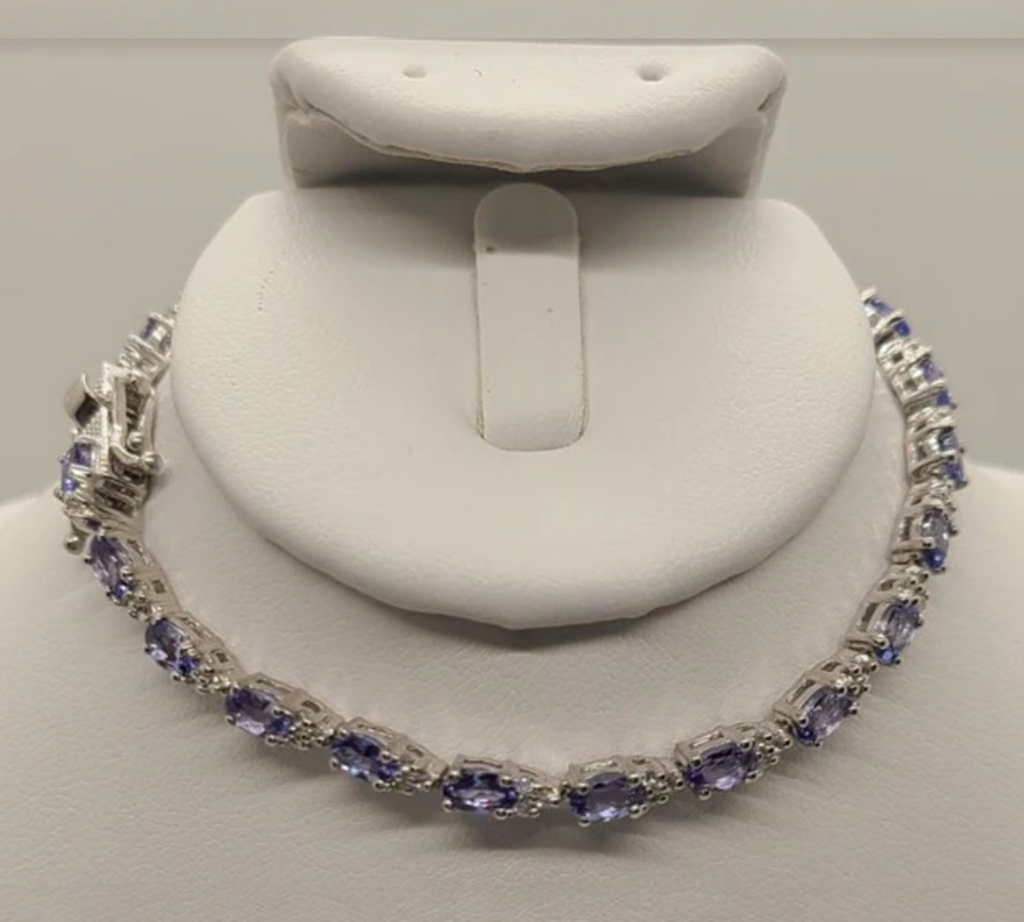 5008 Tanzanite and White Zircon 7.5" Bracelet