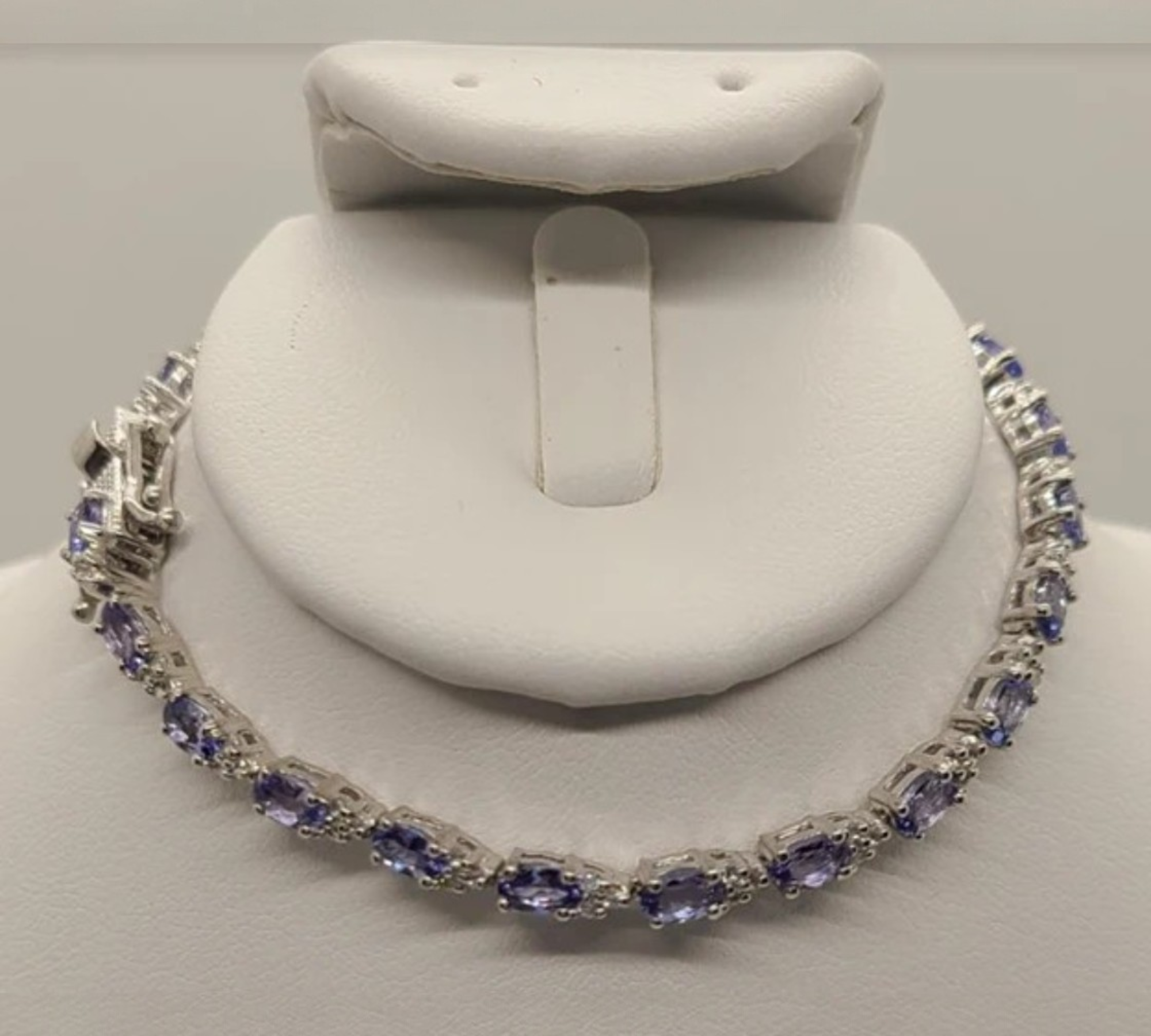 5008 Tanzanite and White Zircon 7.5" Bracelet