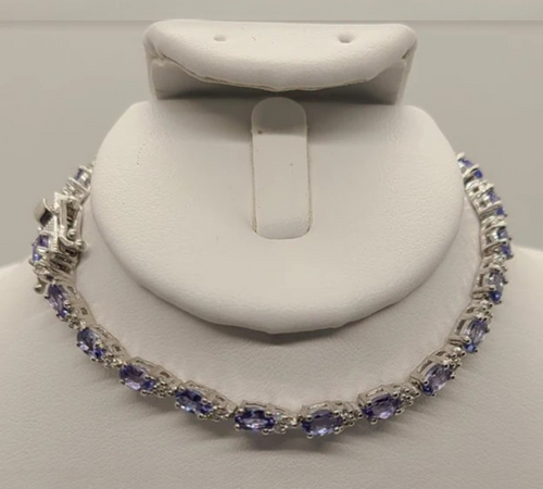 5008 Tanzanite and White Zircon 7.5" Bracelet