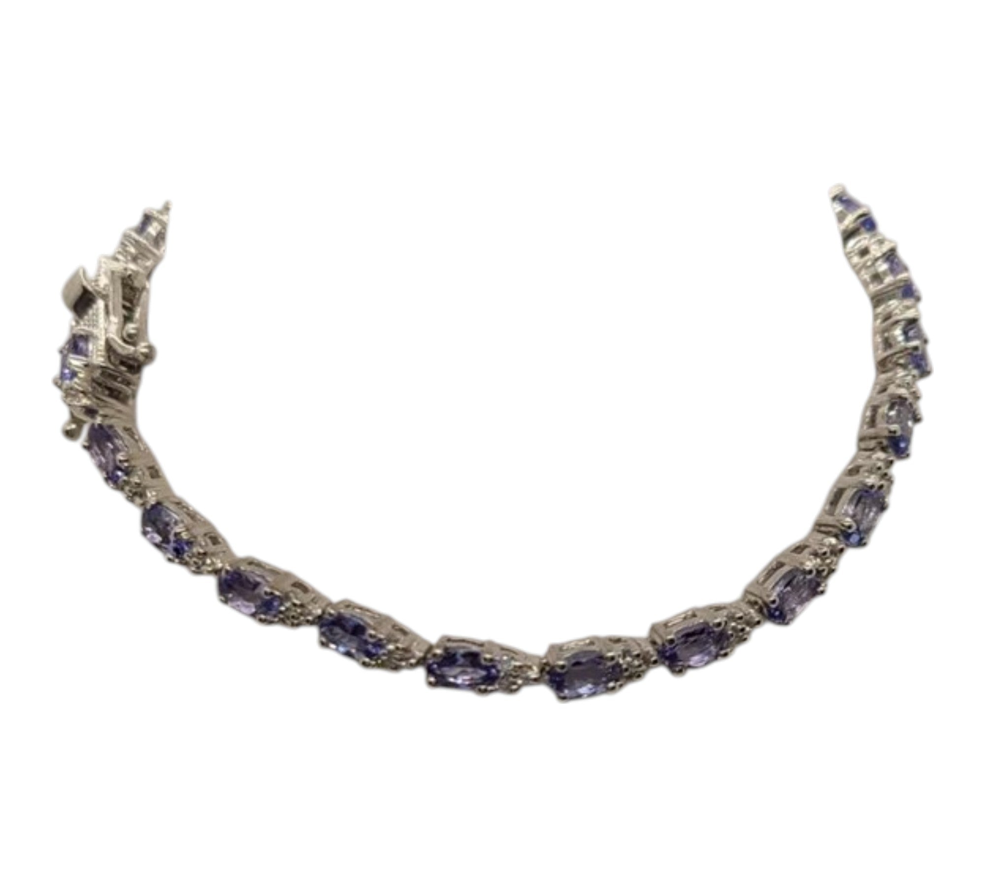 5008 Tanzanite and White Zircon 7.5" Bracelet