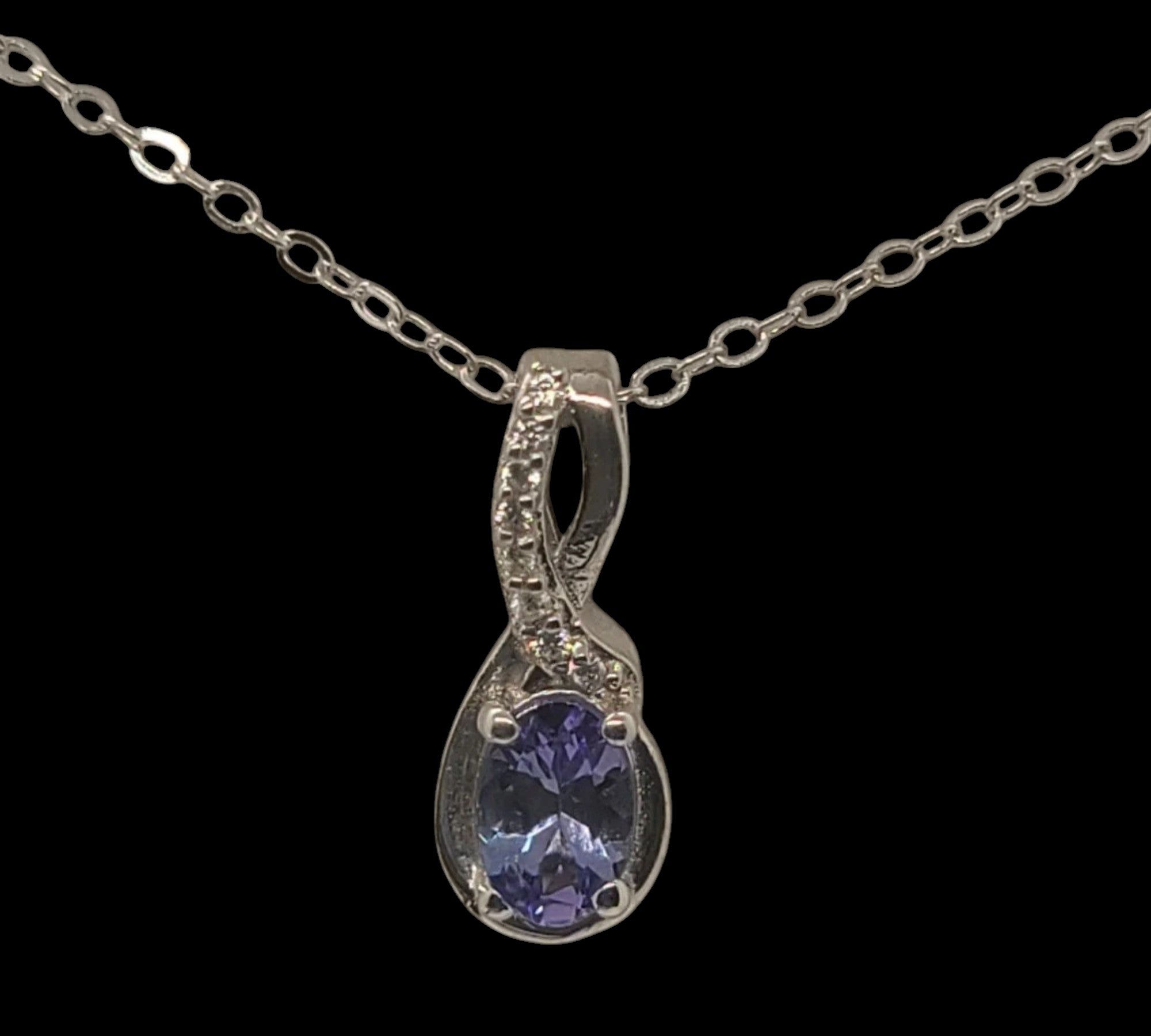 5013 Tanzanite Necklace with White Zircon
