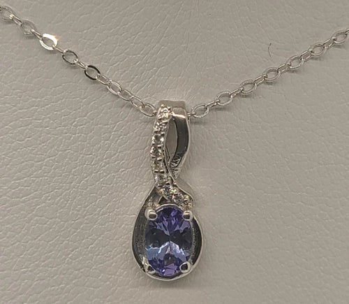 5013 Tanzanite Necklace with White Zircon