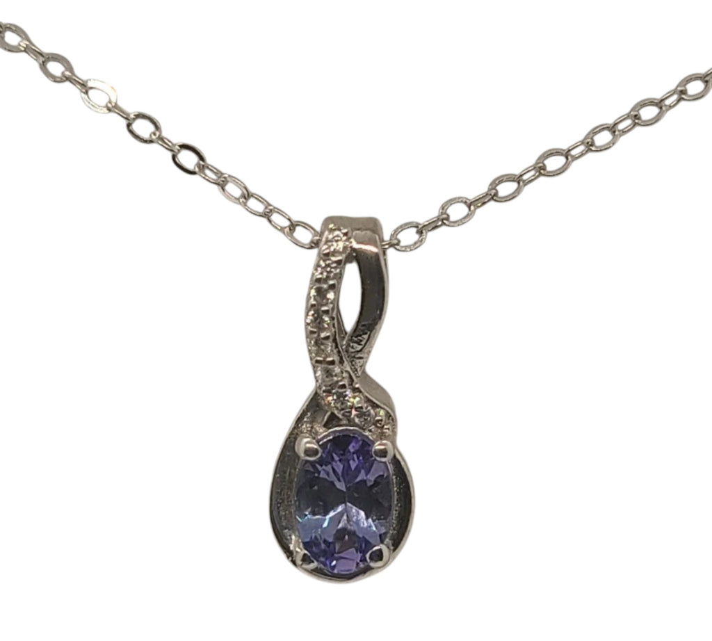 5013 Tanzanite Necklace with White Zircon