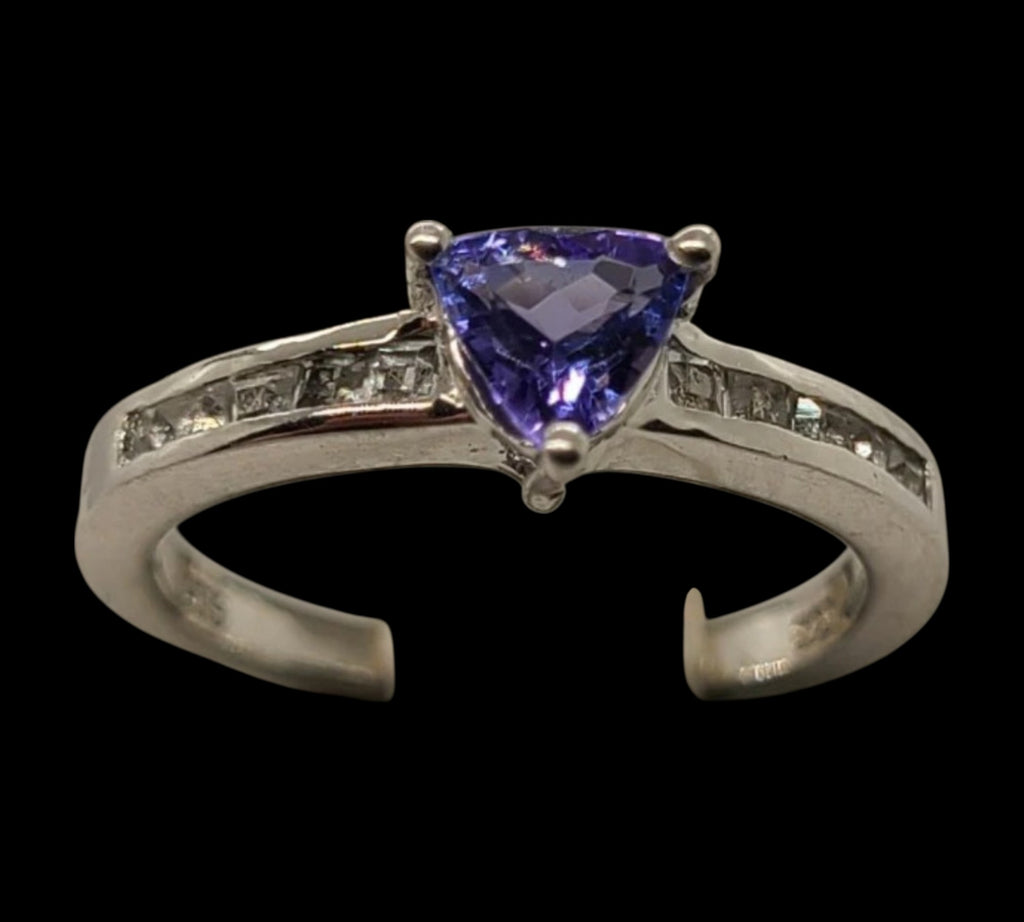 5016 Tanzanite and White Topaz Ring