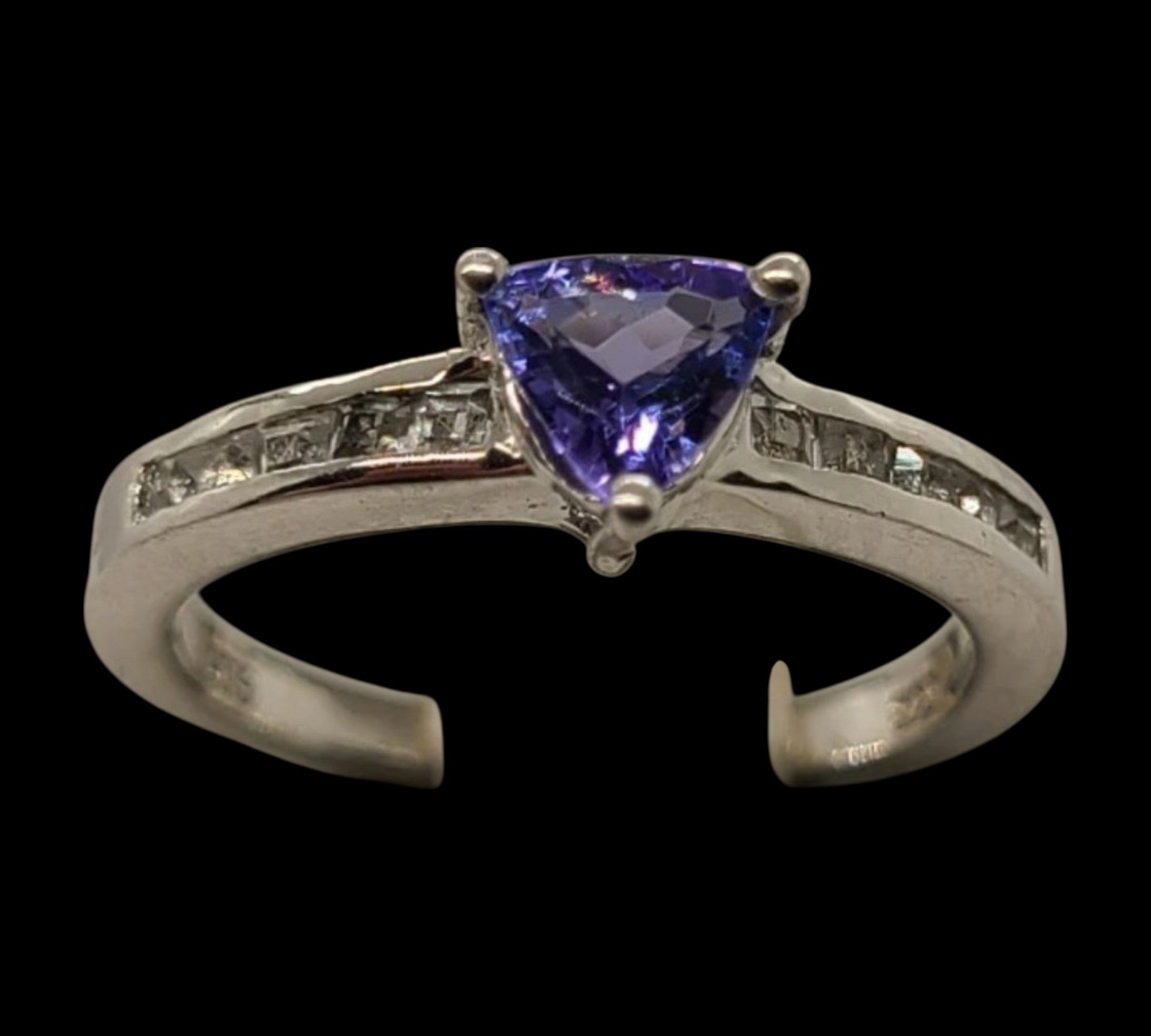 5016 Tanzanite and White Topaz Ring