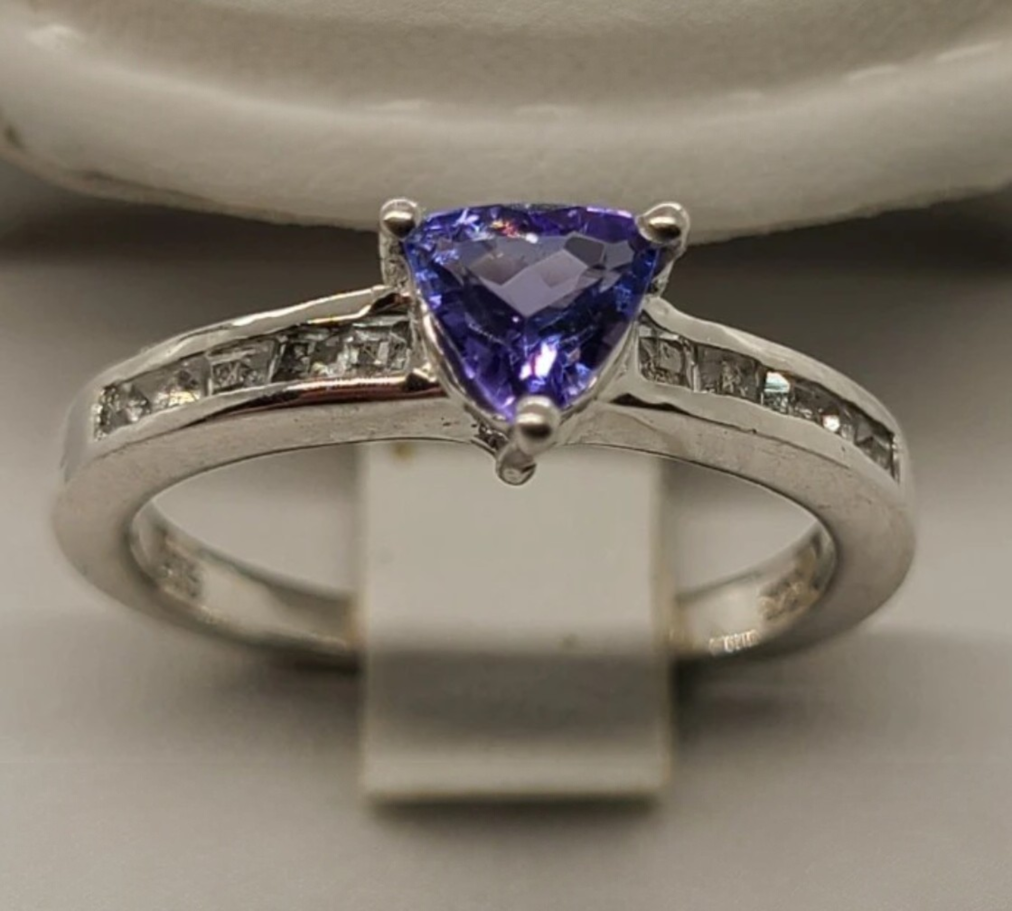 5016 Tanzanite and White Topaz Ring