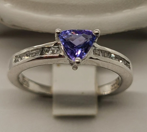 5016 Tanzanite and White Topaz Ring