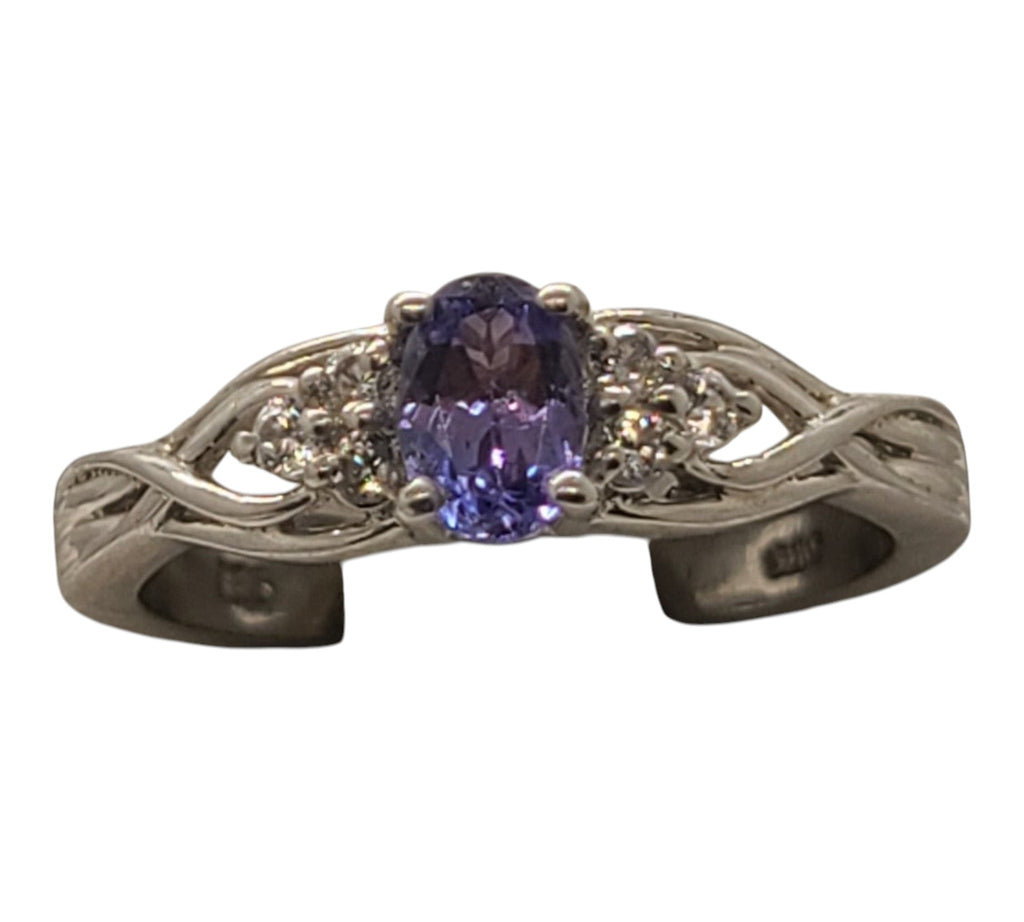 5020 Tanzanite and white Zircon ring
