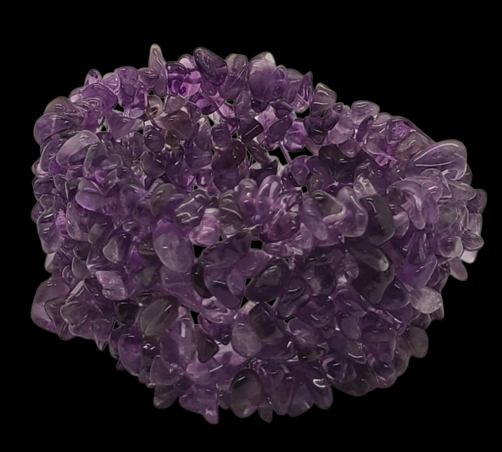 5021 Amethyst chip bead stretch bracelet