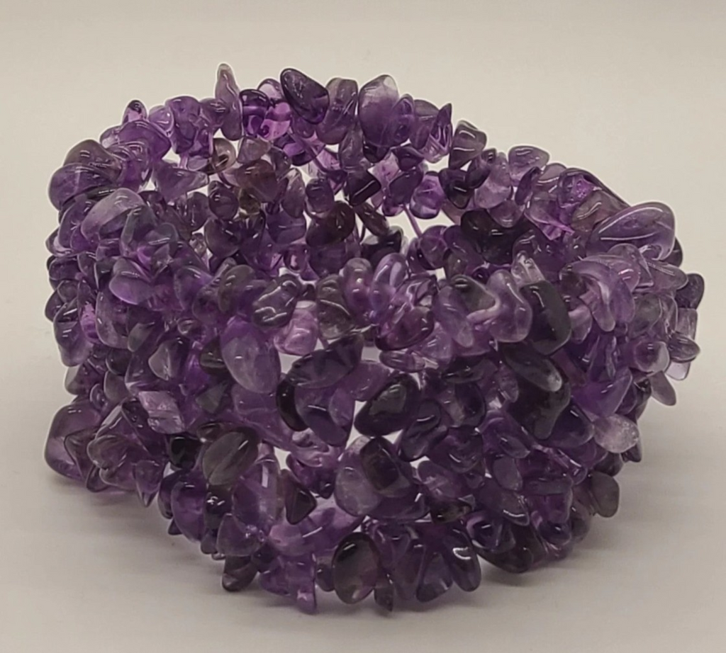 5021 Amethyst chip bead stretch bracelet