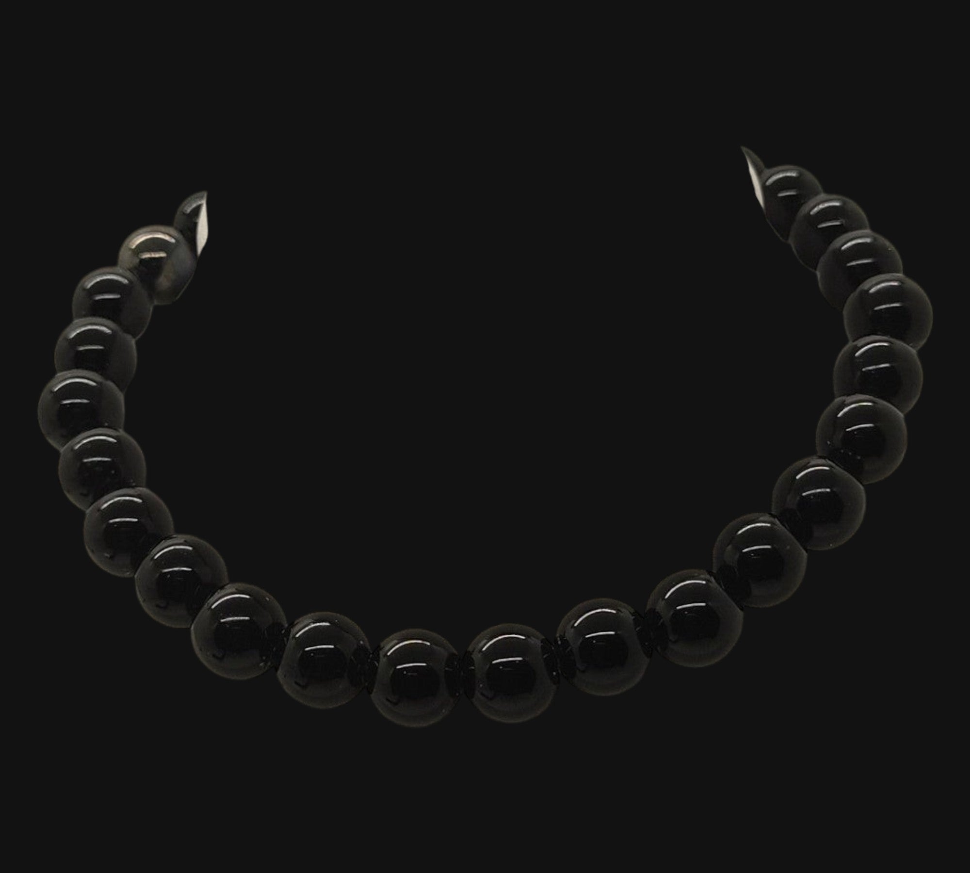 5022 Black Agate and Hematite stretch bracelet