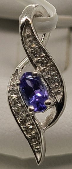5030 AAA Tanzanite and White Zircon Pendant