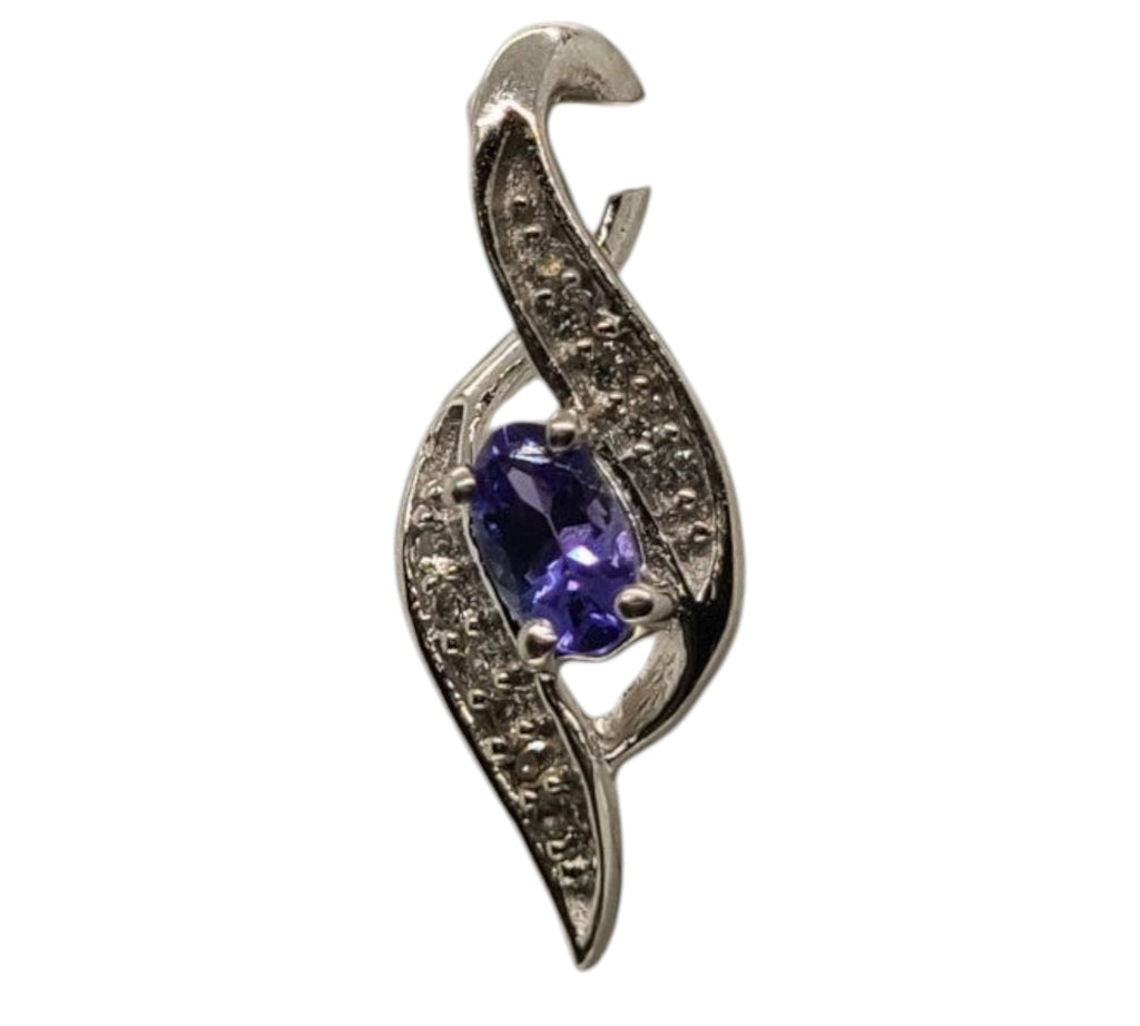5030 AAA Tanzanite and White Zircon Pendant