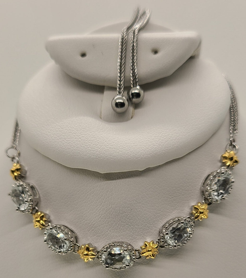 5032 White Topaz Bolo Bracelet