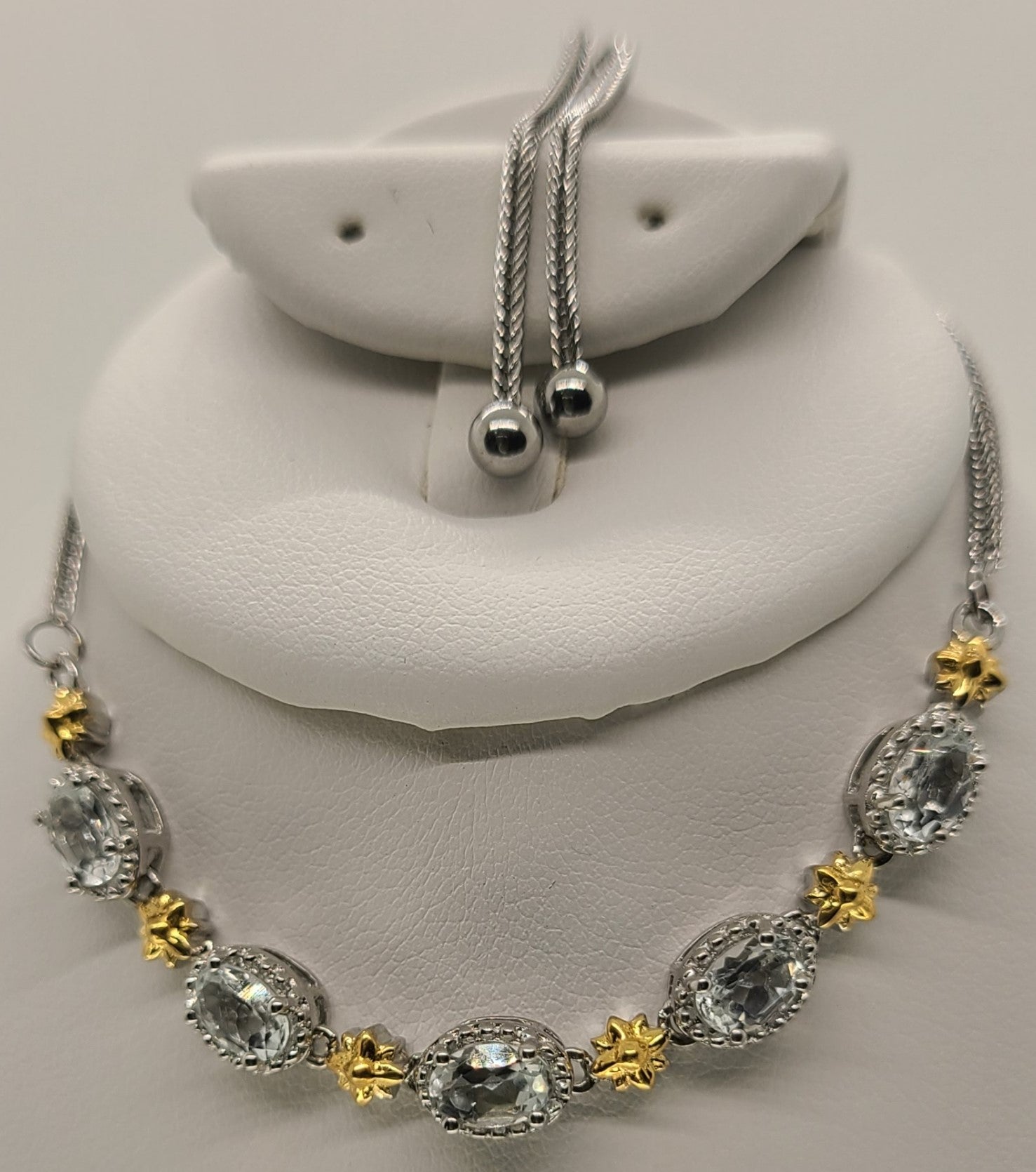 5032 White Topaz Bolo Bracelet