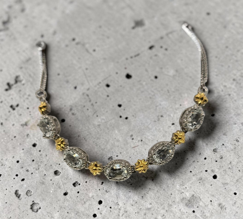 5032 White Topaz Bolo Bracelet