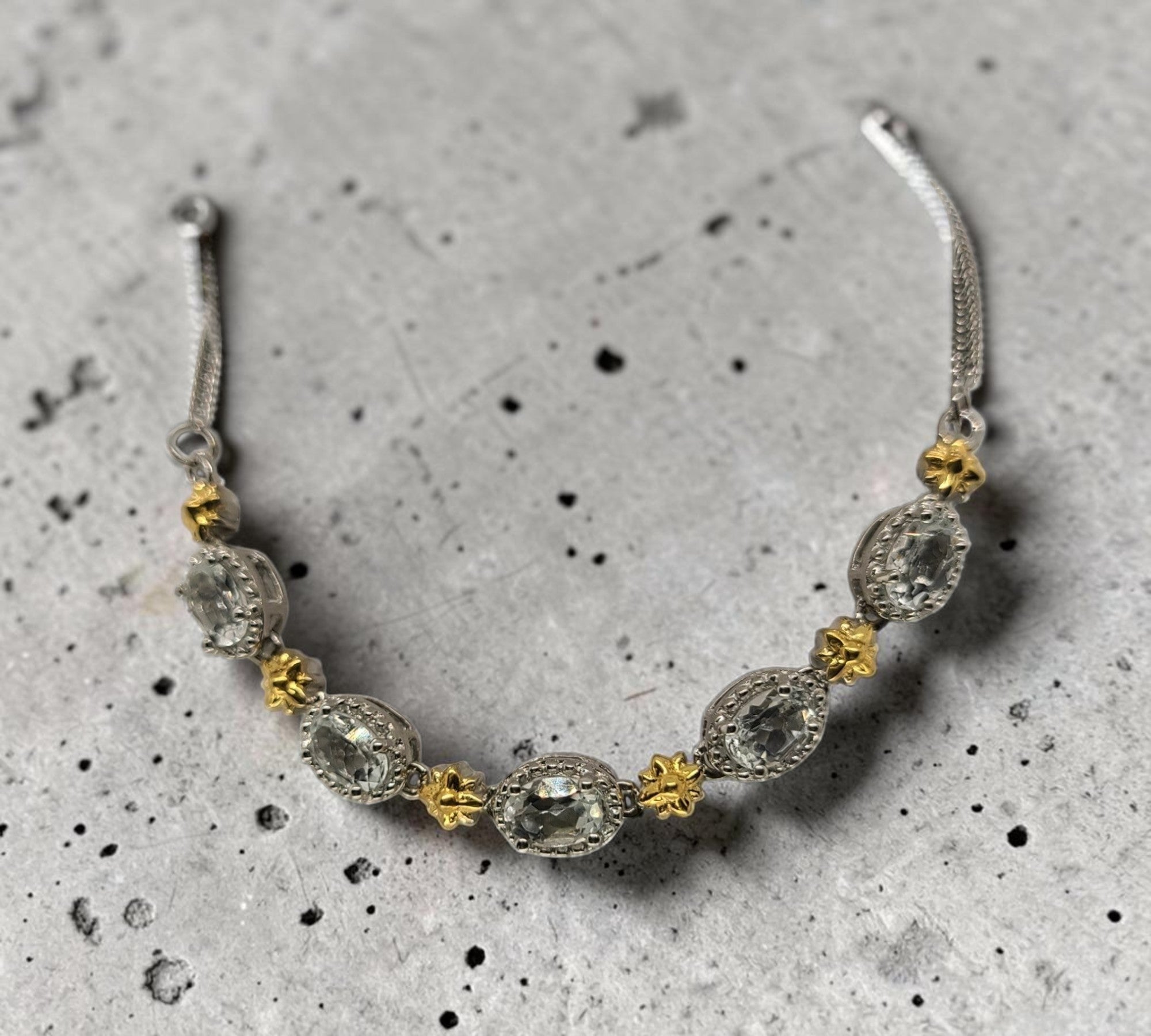 5032 White Topaz Bolo Bracelet