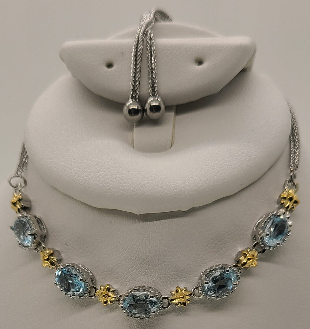 5034 Sky Blue Topaz Bolo Bracelet