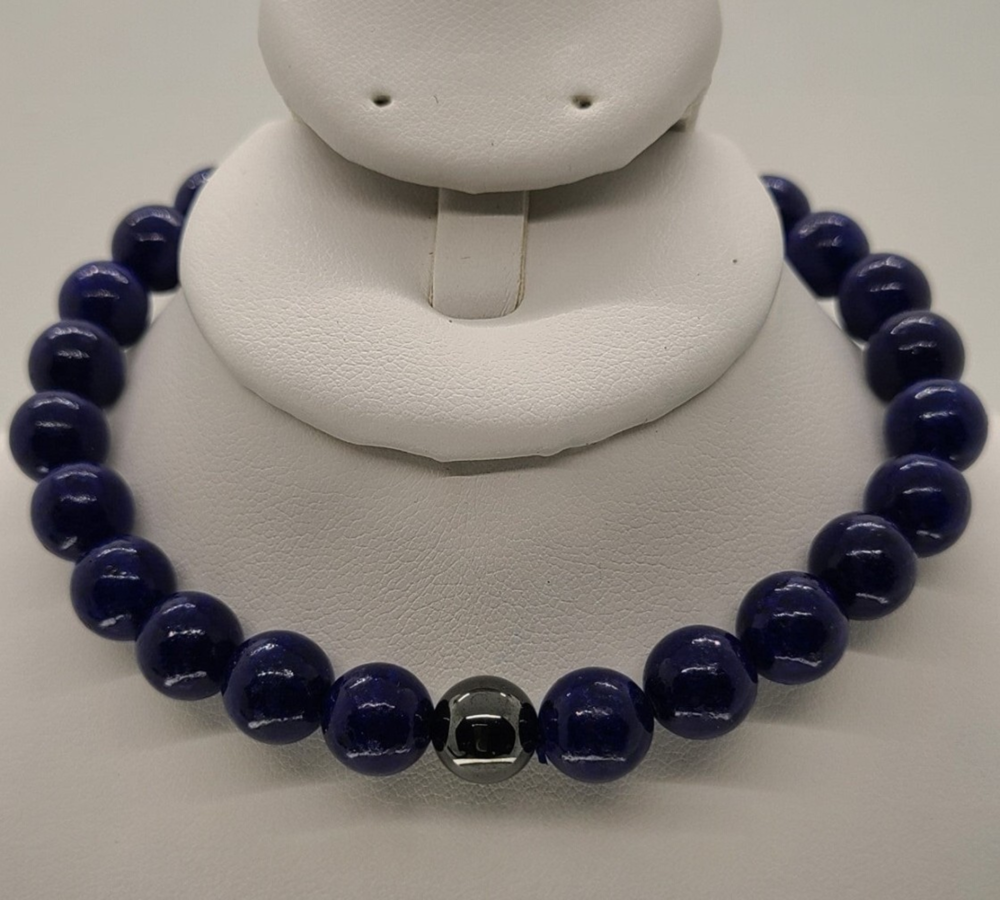 5045 Lapis Lazuli and Hematite Stretch Bracelet