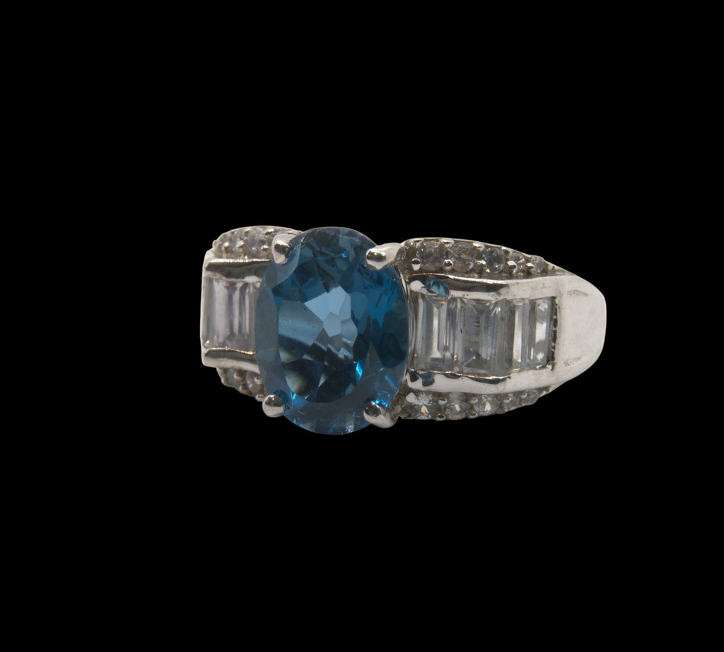 5047 London Blue Topaz and Zircon Ring