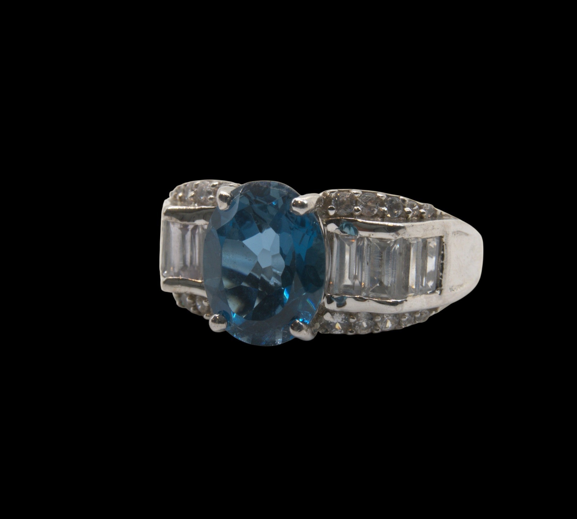 5047 London Blue Topaz and Zircon Ring