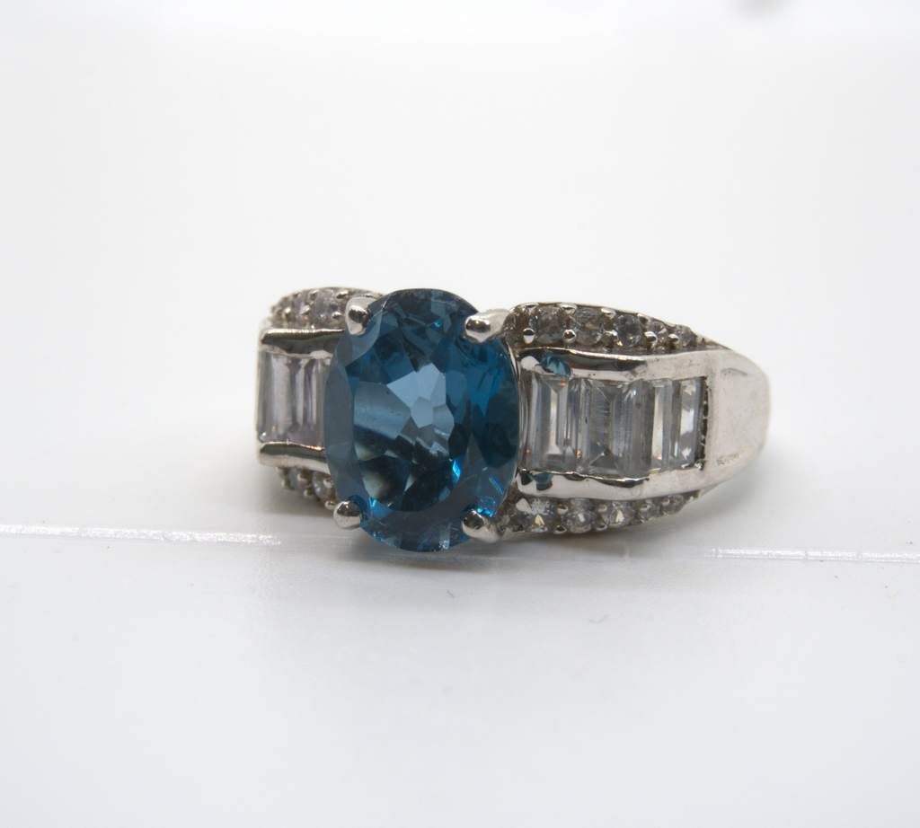 5047 London Blue Topaz and Zircon Ring