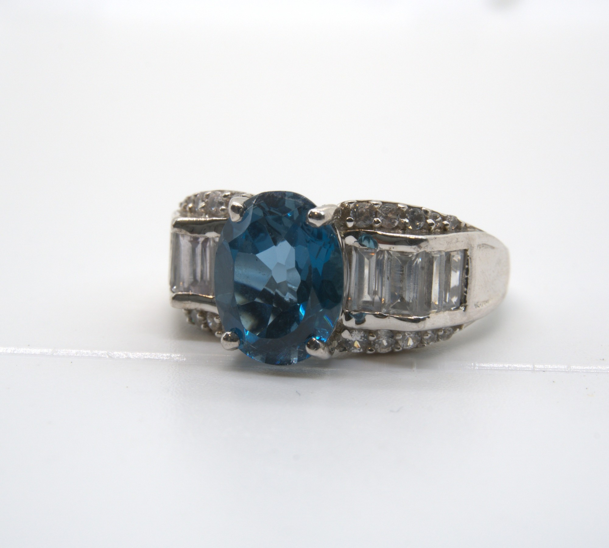 5047 London Blue Topaz and Zircon Ring