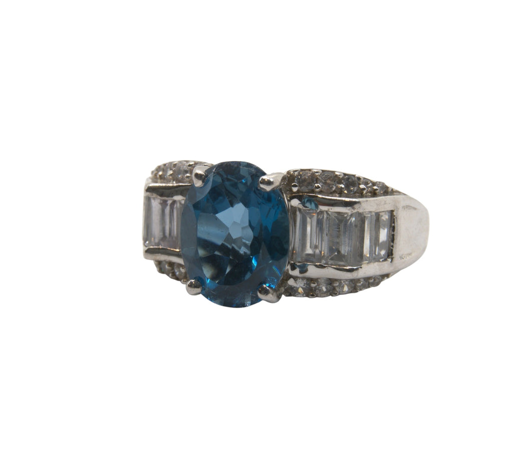 5047 London Blue Topaz and Zircon Ring