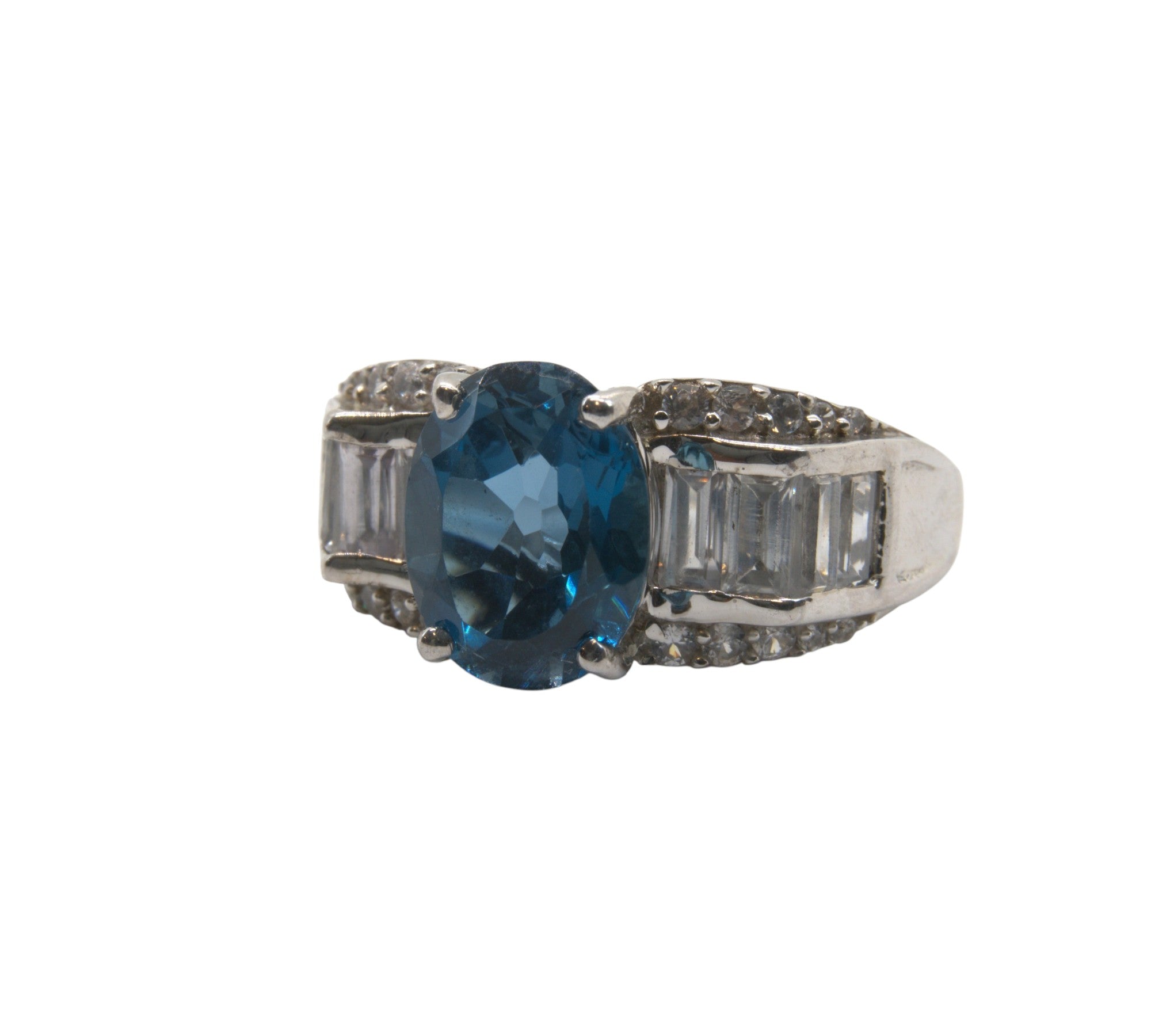 5047 London Blue Topaz and Zircon Ring