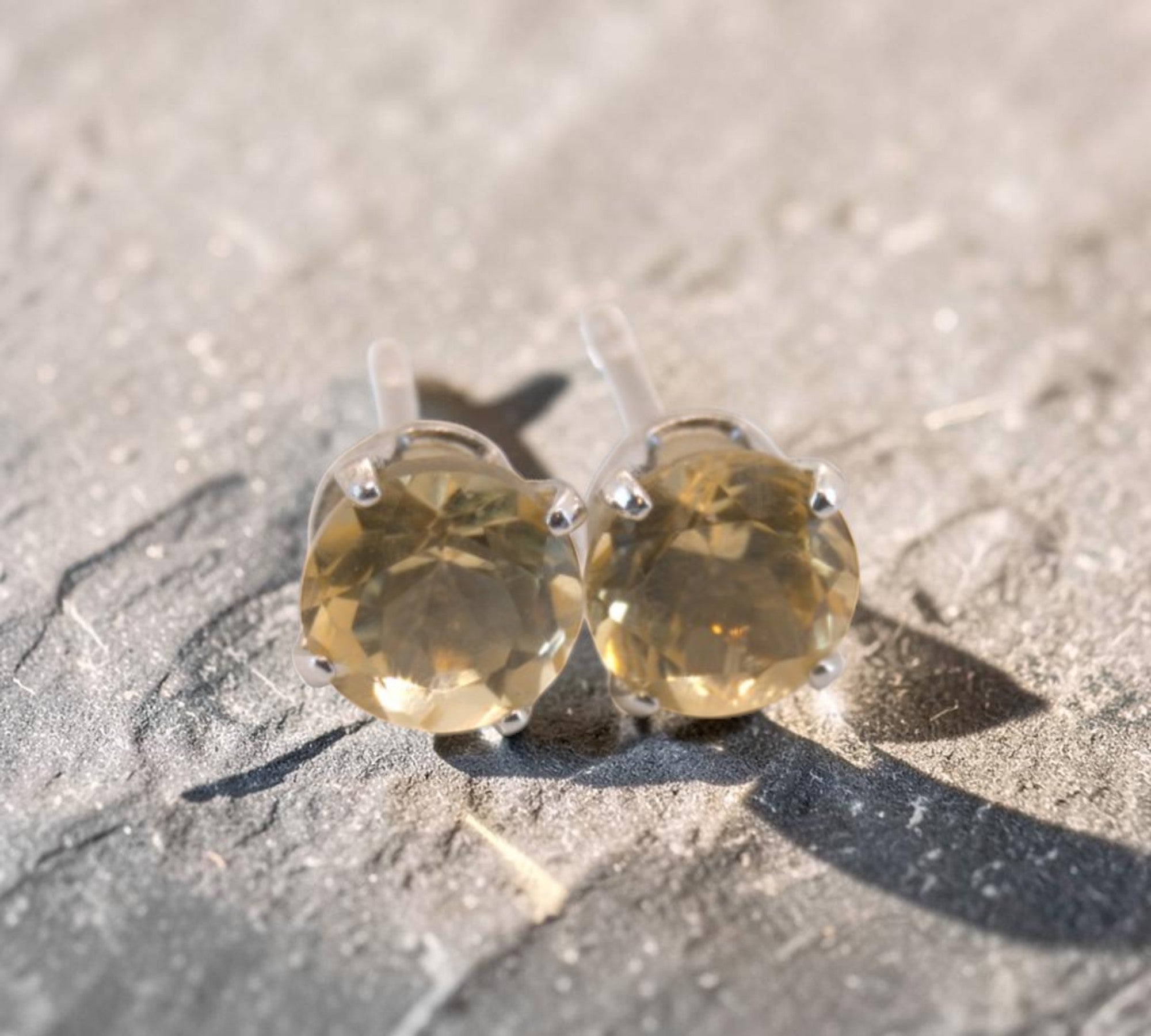 5049 Citrine Stud Earrings