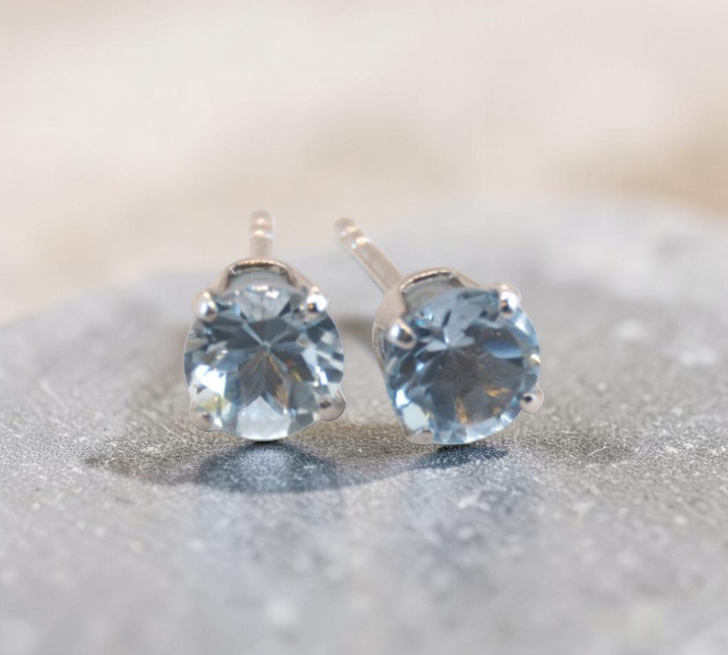 5050 Sky Blue Topaz Stud Earrings
