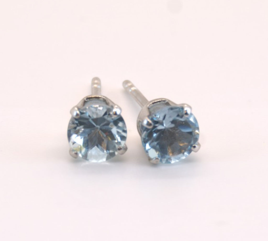 5050 Sky Blue Topaz Stud Earrings