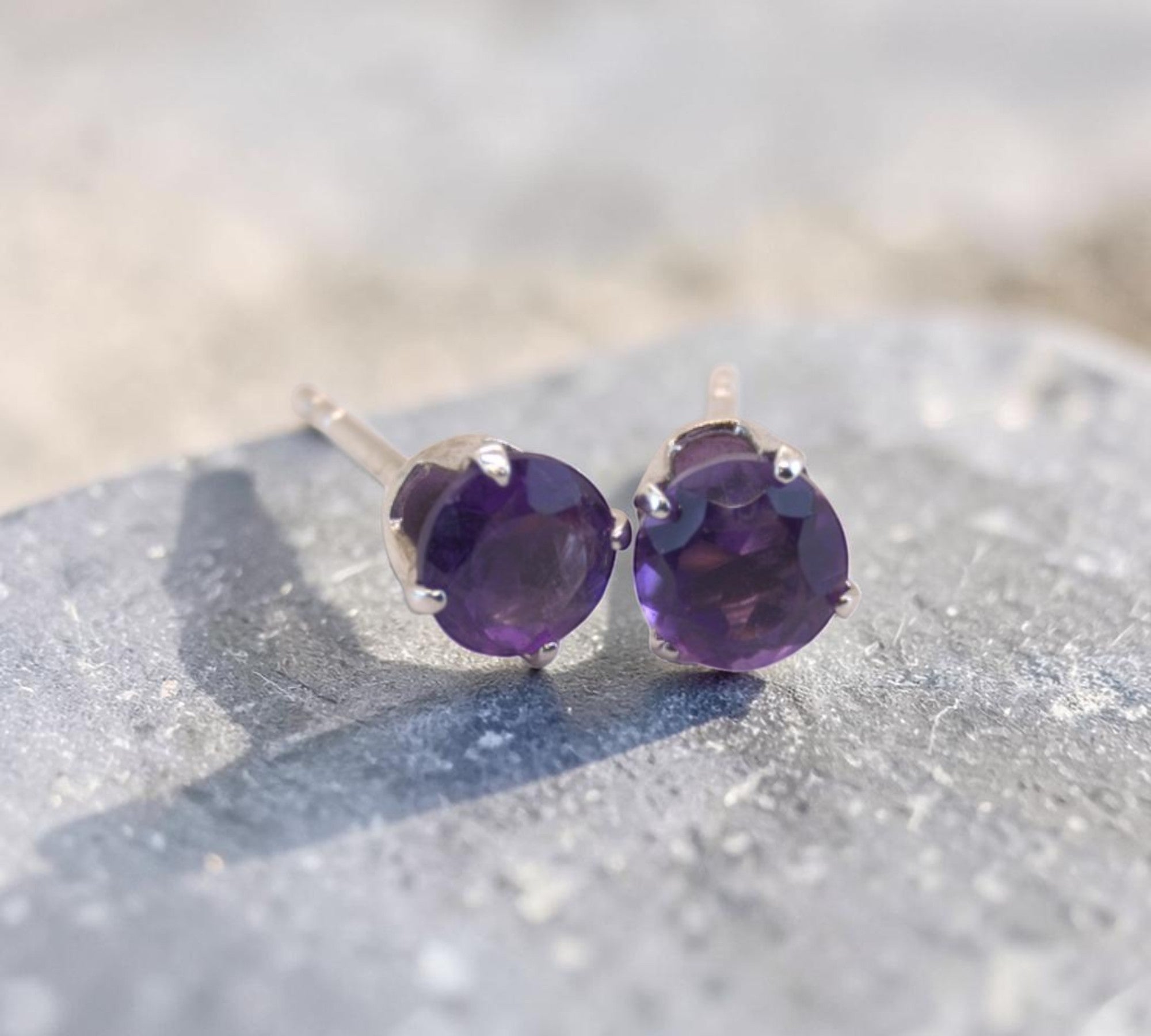 5053 Amethyst Stud Earrings