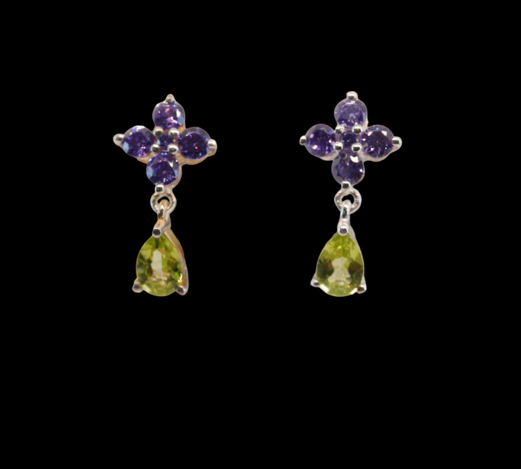 5064 Peridot and Amethyst Earrings
