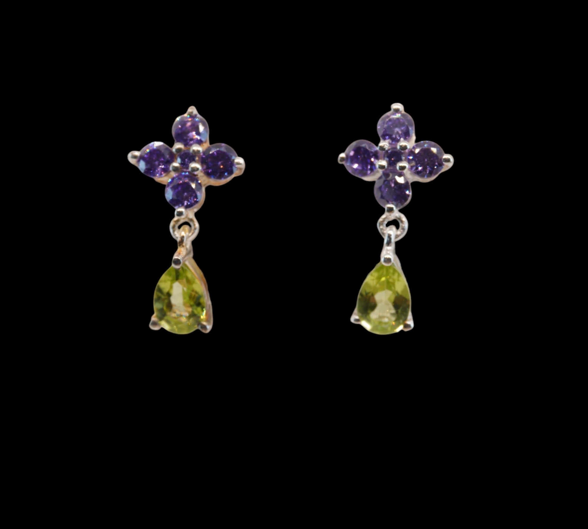 5064 Peridot and Amethyst Earrings