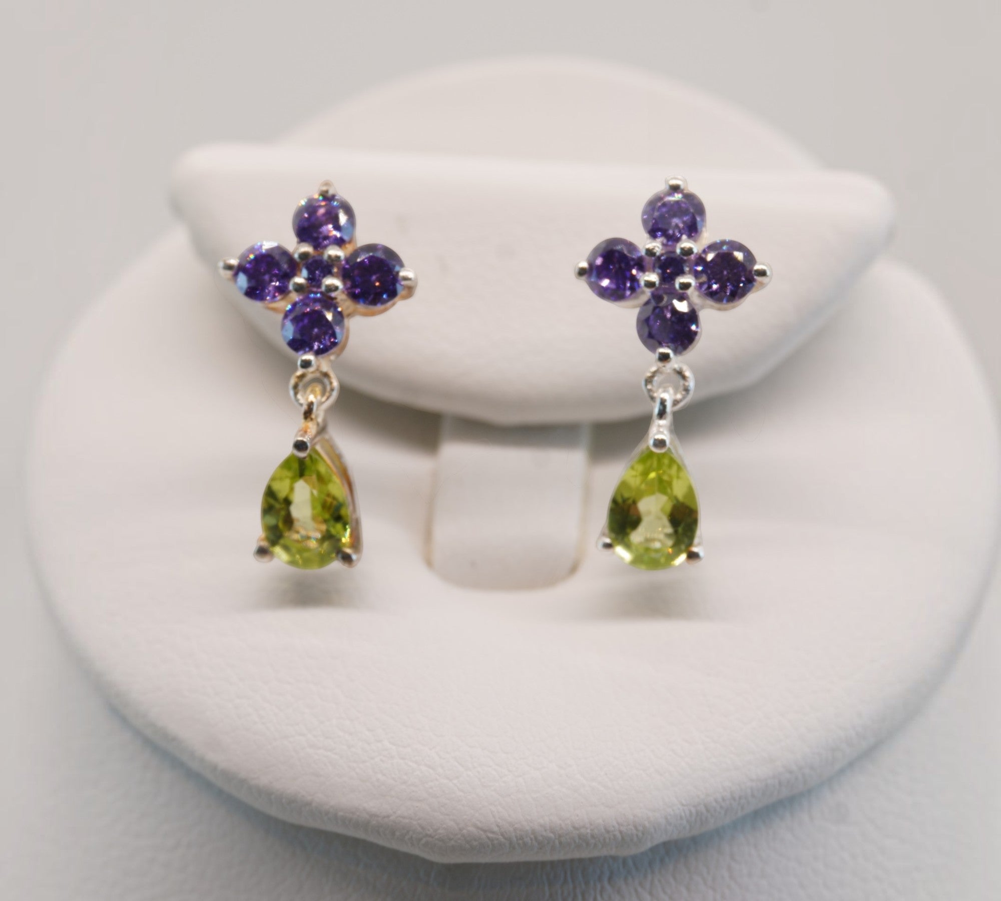 5064 Peridot and Amethyst Earrings