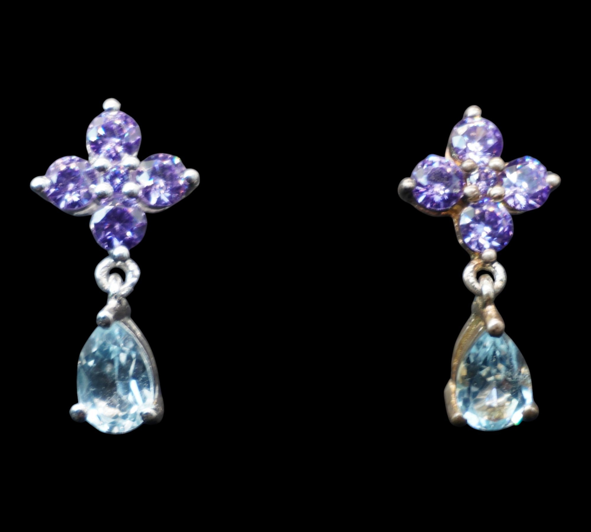 5065 Sky Blue Topaz and Amethyst Earrings