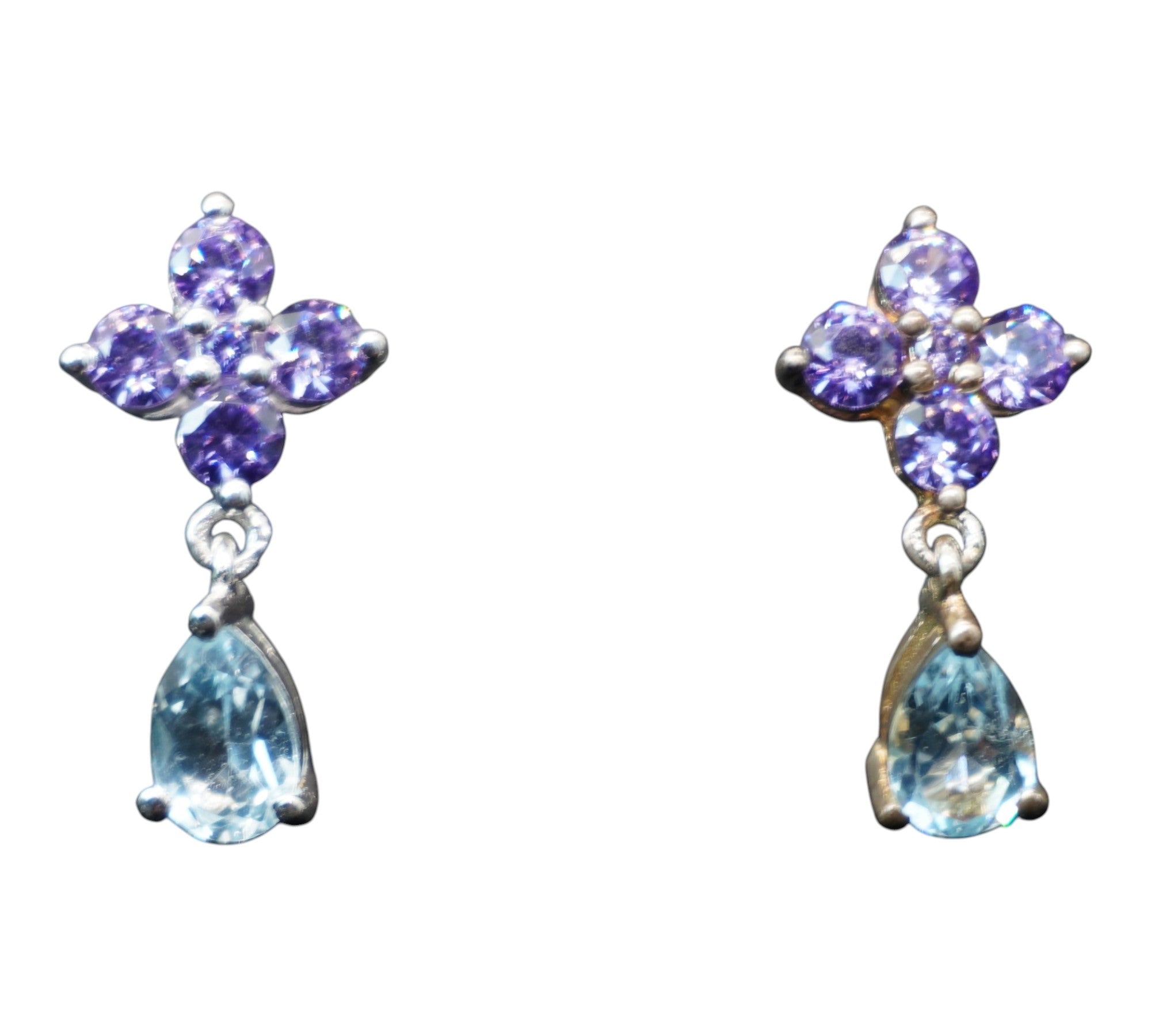 5065 Sky Blue Topaz and Amethyst Earrings