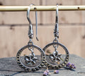 5067 Sterling Silver Floral Dangle Earrings