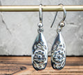 5068 Sterling Silver Fishing Lure and Floral Dangle Earrings