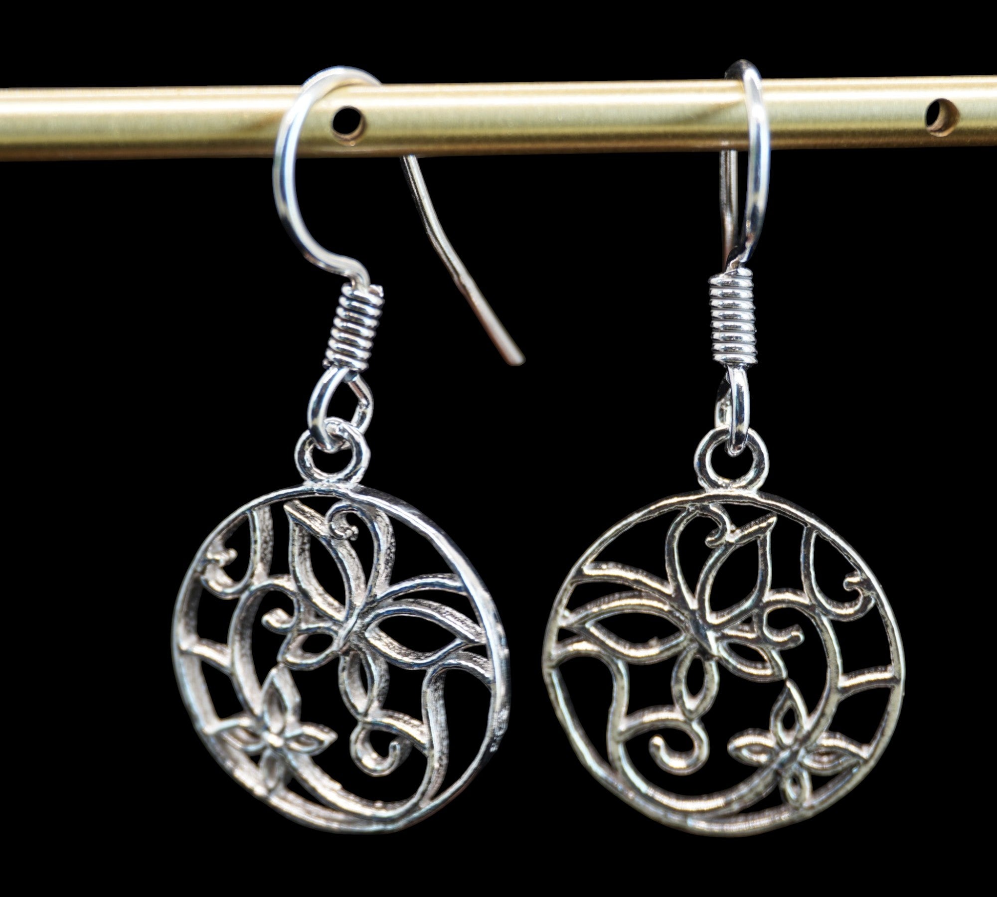 5069 Sterling Silver Butterfly Dangle Earrings