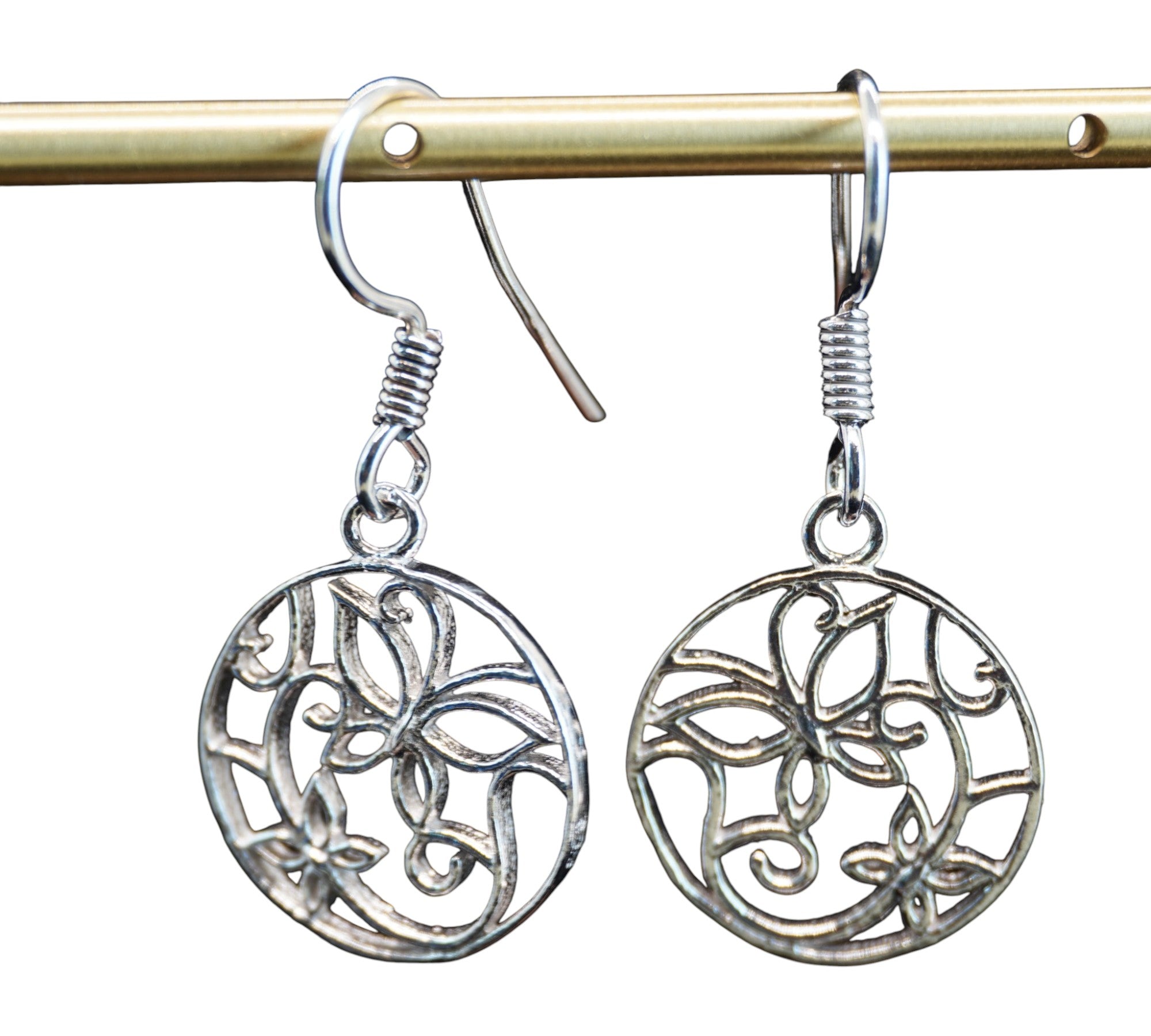 5069 Sterling Silver Butterfly Dangle Earrings