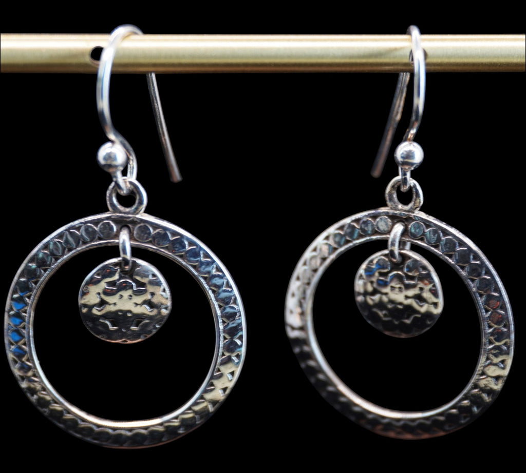 5070 Sterling Silver floralDangel Earrings